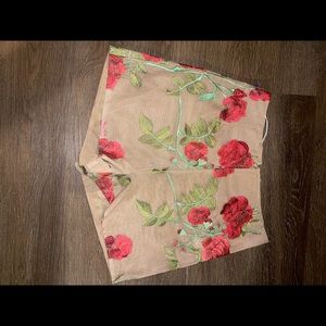 Floral chiffon shorts